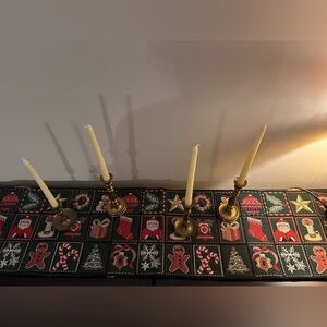 Needlepoint Christmas table runner